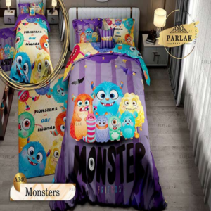 سرویس روتختی پارلاک یکنفره دو رو مدل monsters کد A-340