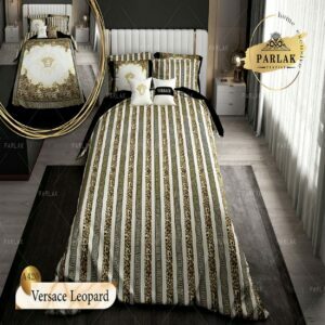 سرویس روتختی پارلاک دونفره دو رو مدل Versace leopard  کد A-420