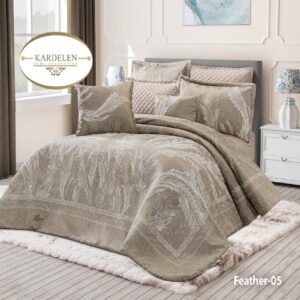 سرویس روتختی مخمل کاردلن kardelen مدل فدر feather دونفره 8 تکه